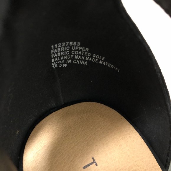 Torrid Size 10.5 Wide Strappy Black Heels Two Strap Tapered Shoes Vegan Suede - Picture 6 of 8